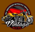 classic motorcycle with german flag background