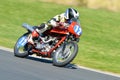 Classic motorcycle on a race track