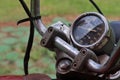 Classic motorcycle speedometer round shape Royalty Free Stock Photo
