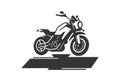 Classic motorcycle vector illustration. Motor bike for logo, biker club emblem, sticker, t shirt design print Royalty Free Stock Photo