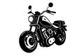 Classic motorcycle vector illustration. Motor bike for logo, biker club emblem, sticker, t shirt design print Royalty Free Stock Photo