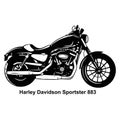 Classic Motorcycle - Vector Stencil, Silhouette, Vector Clip Art for tshirt and emblem