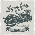 Classic motorcycles label design for t-shirt, posters, greeting cards etc Royalty Free Stock Photo