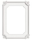 Classic moulding white frame with ornament decor isolated on white background