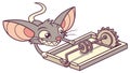 Classic Mouse Trap with Cheese, Symbolizing Cleverness and Trapping, vector design Generative AI Royalty Free Stock Photo