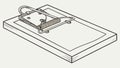 Classic Mousetrap with Cheese Illustration, vector design Generative AI Royalty Free Stock Photo