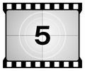 A classic movie countdown frame at the number five Royalty Free Stock Photo
