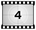 A classic movie countdown frame at the number Four Royalty Free Stock Photo