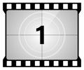 A classic movie countdown frame at the number One Royalty Free Stock Photo