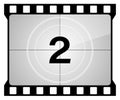 A classic movie countdown frame at the number two Royalty Free Stock Photo