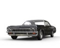 Classic muscle black car - headlights studio shot Royalty Free Stock Photo