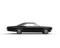 Classic muscle black car - side view Royalty Free Stock Photo