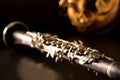 Classic music Sax tenor saxophone and clarinet in black Royalty Free Stock Photo