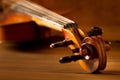 Classic music violin vintage in wooden background