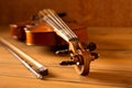 Classic music violin vintage in wooden background