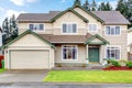 Classic new Northwest American large house exterior. Royalty Free Stock Photo