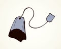 Tea bag. Vector drawing Royalty Free Stock Photo