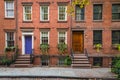 Classic New York apartment buildings in Greenwich Village Royalty Free Stock Photo