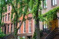 Classic New York apartment buildings in Greenwich Village Royalty Free Stock Photo