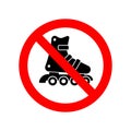 classic no inline skating sign in red circle Royalty Free Stock Photo
