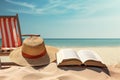 Classic Novel in the Sunlight: Concept for Peaceful Beach Reading, Seaside Vacation Relaxation, and Summer Travel Literature.