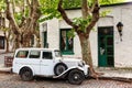 Classic old car parked in historic quarter of Colonia del Sacramento, Uruguay Royalty Free Stock Photo