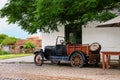 Classic old car parked in historic quarter of Colonia del Sacramento, Uruguay Royalty Free Stock Photo
