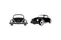 classic old car silhouette view from front and side Royalty Free Stock Photo
