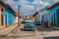 Classic old car on streets of Trinidad, Cuba Royalty Free Stock Photo