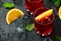 Classic Old Fashioned Negroni cocktail on rustic stone background Royalty Free Stock Photo