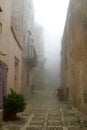 Classic old Italy - Sicily, fog in Eriche Royalty Free Stock Photo