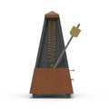 Classic old metronome isolated on white. 3D illustration Royalty Free Stock Photo