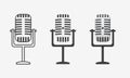 Classic old microphone vector in 3 simple styles Royalty Free Stock Photo