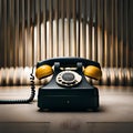 Classic vintage rotary telephone - ai generated image Royalty Free Stock Photo