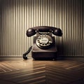 Classic vintage rotary telephone - ai generated image Royalty Free Stock Photo