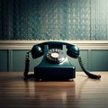 Classic vintage rotary telephone - ai generated image Royalty Free Stock Photo