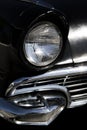 Classic Old Sixties Black Car Front Headlight And Grill