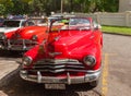 Classic, old style American red car in Havana Royalty Free Stock Photo