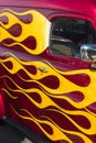 Classic old van with flames Royalty Free Stock Photo