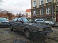 Classic old veteran vintage classic sedan car dark grey Volkswagen Santana