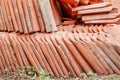 Classic orange roof tiles of old houses