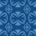 Classic ornament blue modern repeat seamless vector pattern