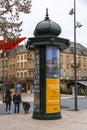 Classic ornate announcement board in Metz, France