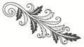Classic Ornate Leaf Scroll, Elegant Decorative Botanical Element, vector design Generative AI Royalty Free Stock Photo