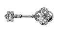 Classic Ornate Skeleton Key Vector Illustration, vector design Generative AI Royalty Free Stock Photo