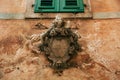 Classic outdoor bas-relief. Ancient statue on the walls of the o Royalty Free Stock Photo