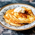 Classic Pancake Stack with Cream