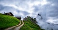 Classic panorama of seceda in south tyrol, italy