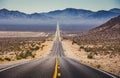 Endless straight road in the American Southwest, USA Royalty Free Stock Photo