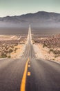 Endless straight road in the American Southwest, USA Royalty Free Stock Photo